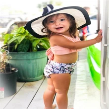 Малышей для маленьких девочек Плавание костюм из 2 предметов Детские Плавание одежда купальный Плавание ming костюм Цветочный комплект для купания