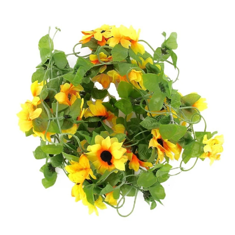 

Artificial sunflower garland flower vine for Home Wedding Garden Decoration