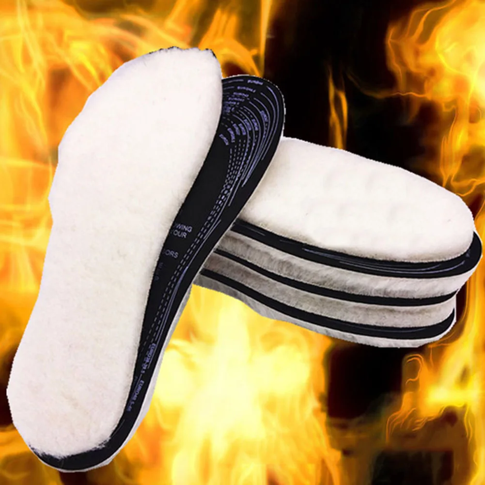 

Winter Warm Insoles For Feet Thicken Fur Soft Shoe Pad Breathable Sweat-Absorbent Latex Wool Insoles Women Men Snow Boots Insert