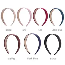 Одноцветное Цвет волос обручи простая повязка для головы Для женщин девочек широкая повязка для волос Головные уборы