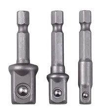 

2022NEW 3PCs/set 1/4 3/8 1/2Hex Power Drill Bit Driver Socket Bits Set Adapter Wrench Sleeve Extension Bar For Electric