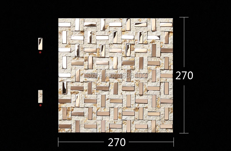 Очень красивая мозаика из натурального камня+ мозаичная плитка из нержавеющей стали украшение 13 шт 270x270 мм для ТВ комнаты/гостиной фон