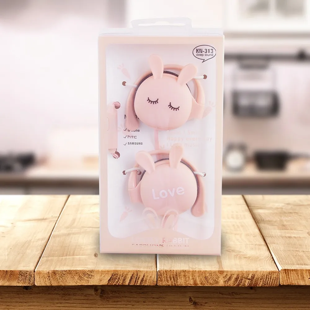 CHYI кролик мультфильм стерео наушники с микрофоном 3,5 мм ушной крючок спортивная Гарнитура для девочек Дети Xiaomi Мобильный телефон подарок Mp3