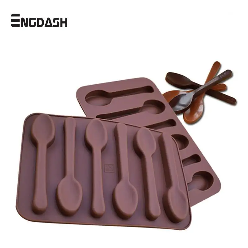 

ENGDASH 1pc 3D Spoon Shape Molds Spoon Chocolate Mold Silicone Mold Chocolate Fondant Tools Cupcake Candy Bakeware Baking Tools