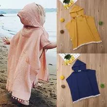 Длинный кардиган в стиле бохо для маленьких девочек, платье без рукавов, накидка, Пляжная накидка, топы, блузка