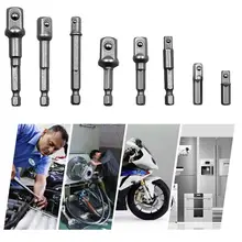 8 шт. Socket Adapter влияние шестигранным хвостовиком Сверла бар набор 1/" 3/8" 1/" Биты+ 1 1/4" правой угловая дрель адаптер вложения