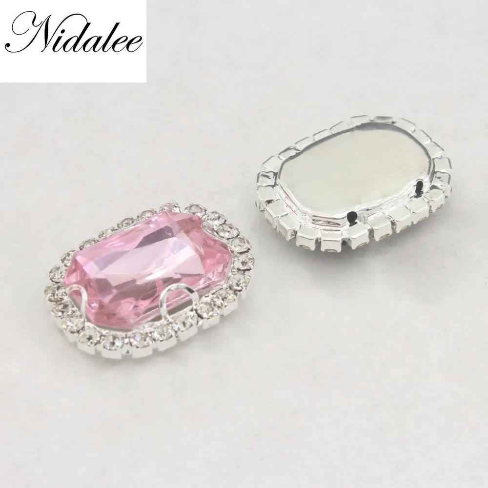 

Acrylic Diamond Rhinestone Flatback Gem Buttons DIY Clothing Applique Metal Craft Decoration for Bridal Gem Embellishment Dress