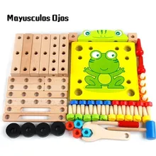 Luban стул многофункциональный инструмент для разборки гайка проволока в сборке комбинация Детские сборные деревянные блоки Развивающие игрушки