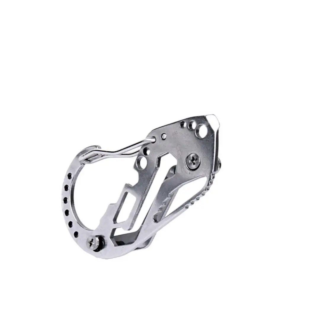 

Multifunction Stainless Steel Key Holder Organizer Clip Tool Tool Folder Keychain Outdoor Silver