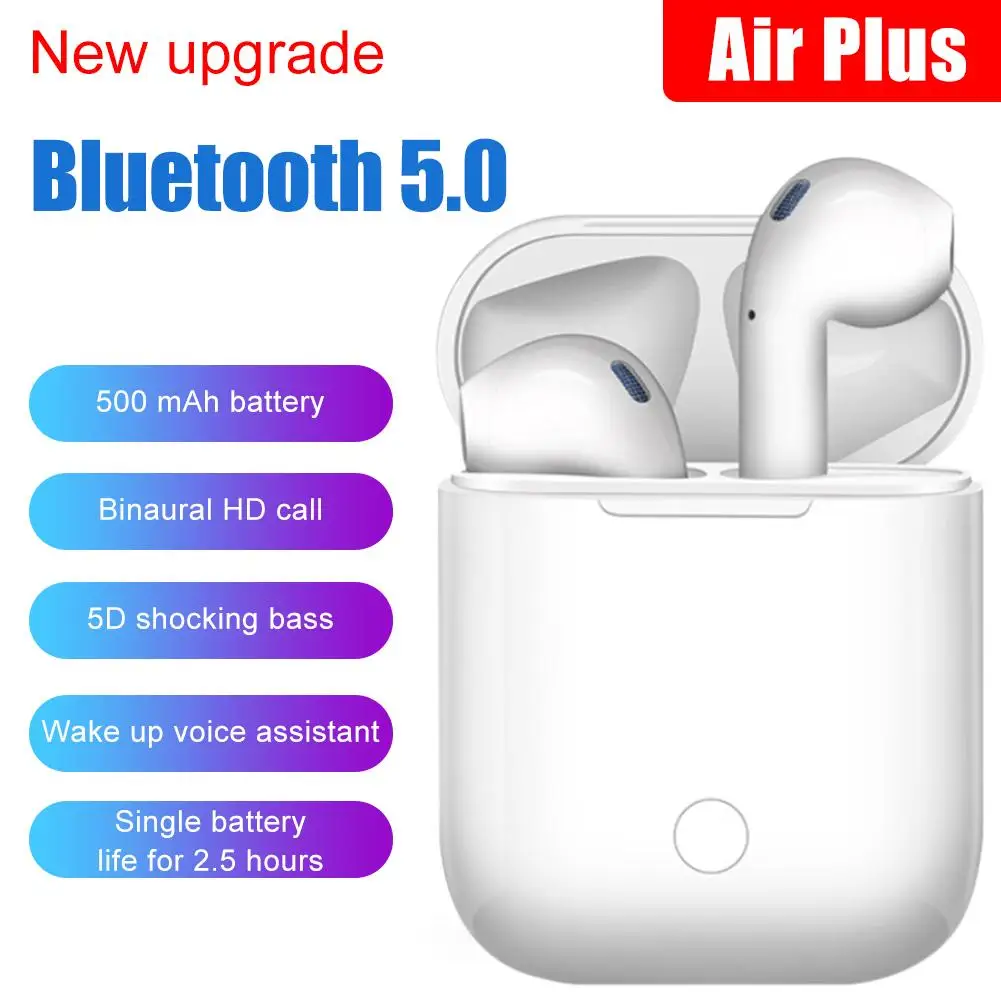 

Air Plus Bluetooth 5.0 earphone Touch Pop-up Window TWS Earphone With Wireless Charging Compartment Stereo Bluetooth earbuds