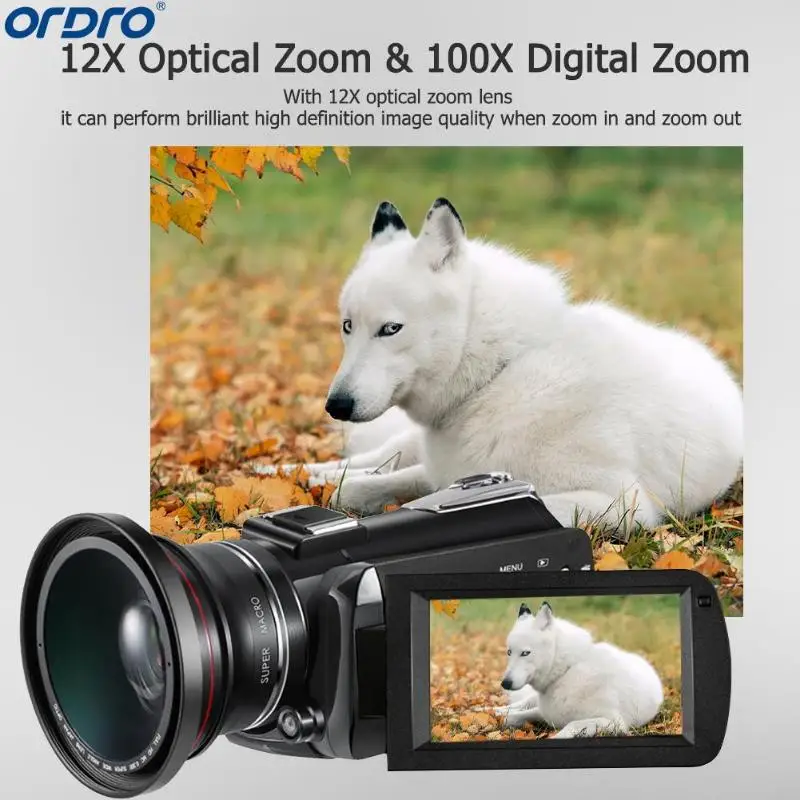 Ordro AC5 в формате 4 K UHD цифровой видео фотоаппаратов и видеокамер с переменным