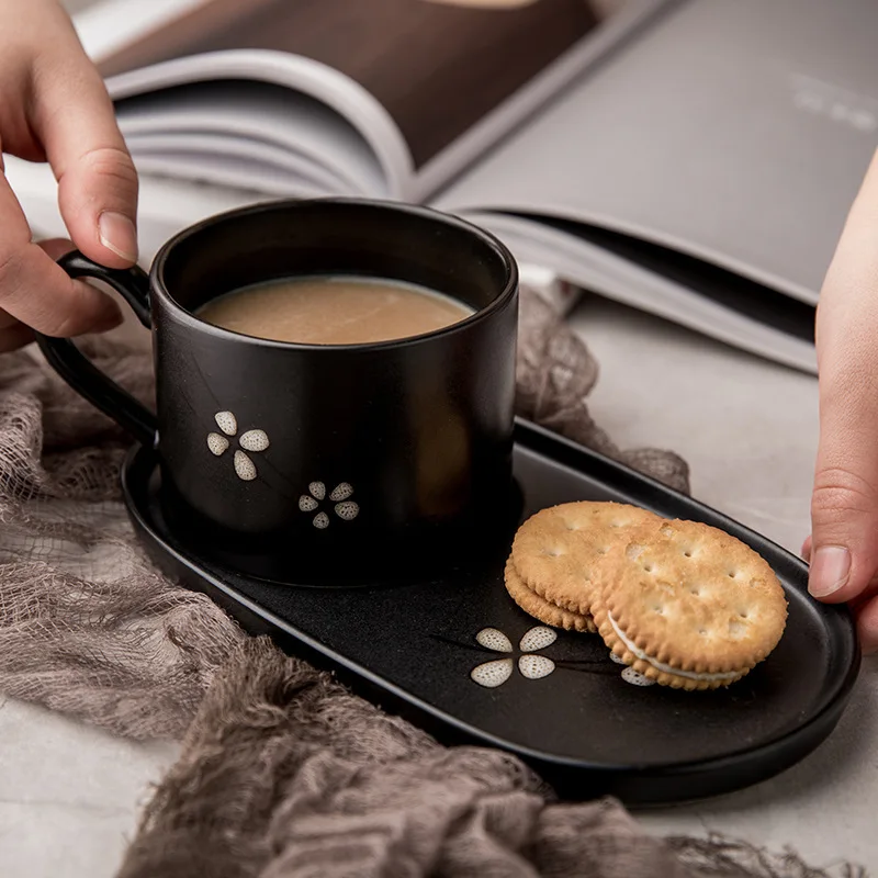 

Japanese Originality Ceramics Coffee Cup A Snack Dish Coffee Mug Dish Suit Afternoon Tea Glass Bring A Plate Breakfast Cup