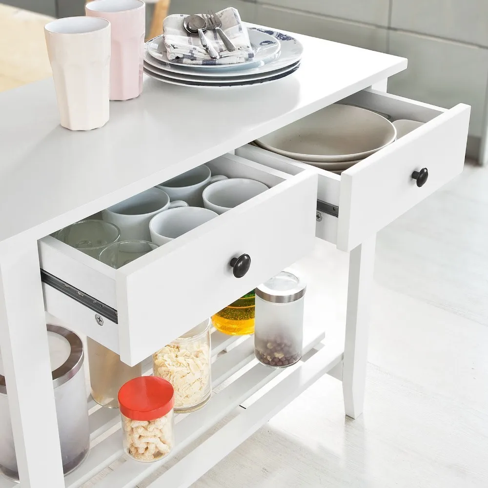  SoBuy FSB04-W Kitchen Dining Console Table with 2 Drawers and 1 Shelf Living room Desk - 32956102930