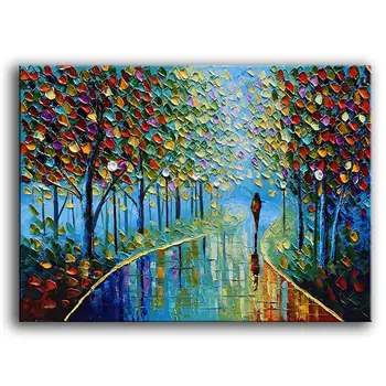 

Landscape Oil Painting On Canvas Textured Tree Abstract Contemporary Art Wall Paintings Handmade Painting Home Office Decoration
