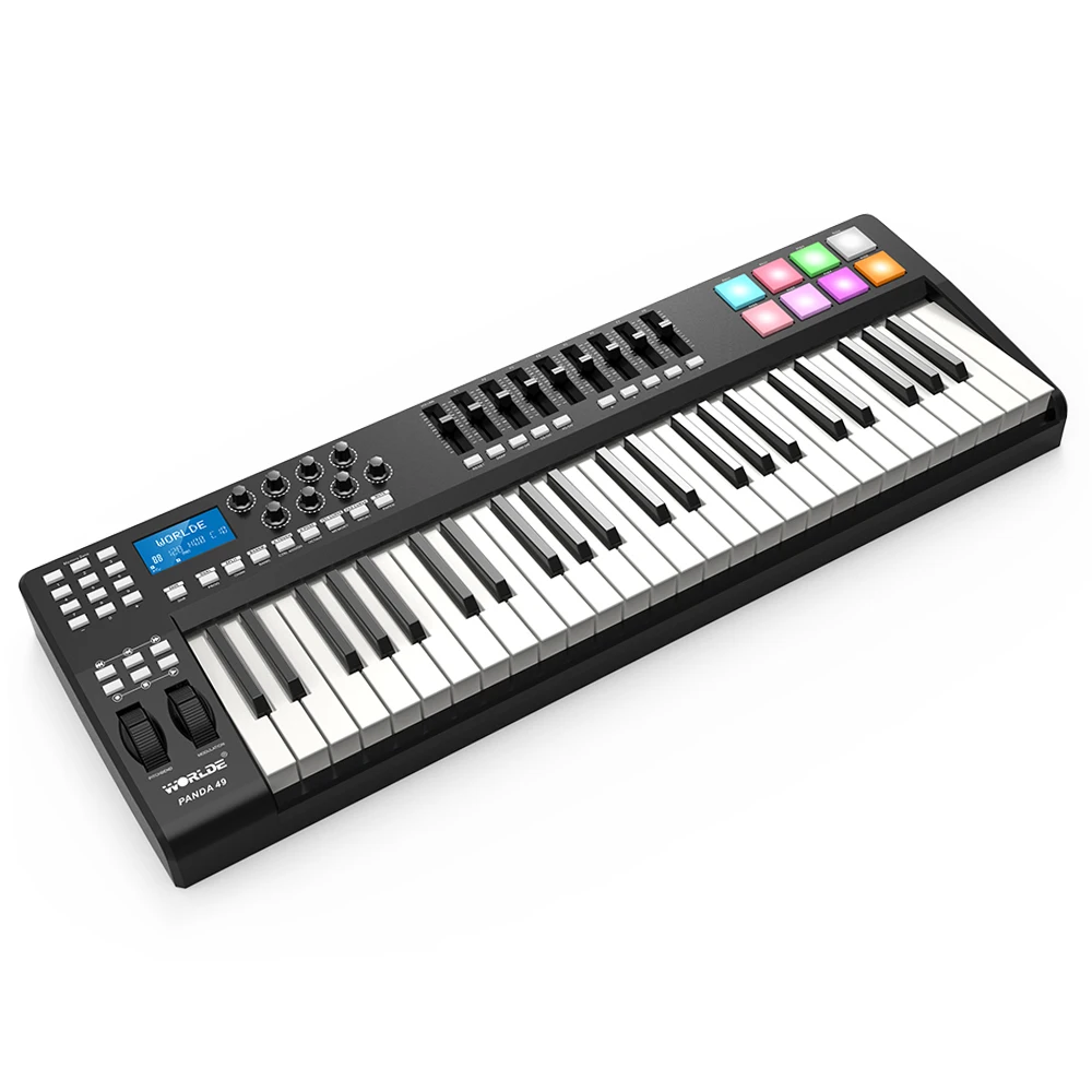 WORLDE PANDA49 Портативный 49 Key USB MIDI клавиатура контроллер 8 RGB красочные с подсветкой