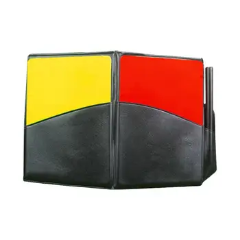 

Fluorescent Card And Leather Wallet Pencil Record Paper Football Referee Record Red And Yellow Card Football Match Supplies
