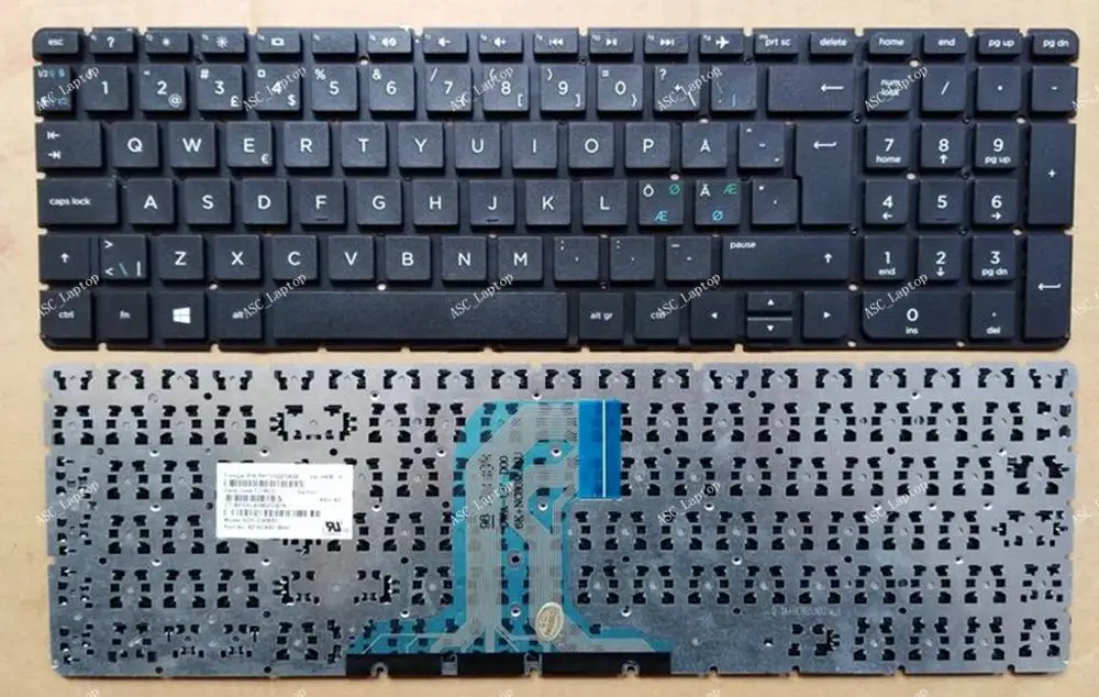 

New DK Norwegian Swedish Nordic Finnish Svenska Keyboard for HP 15-af055no 15-af058no 15-af059no 15-af073no Black