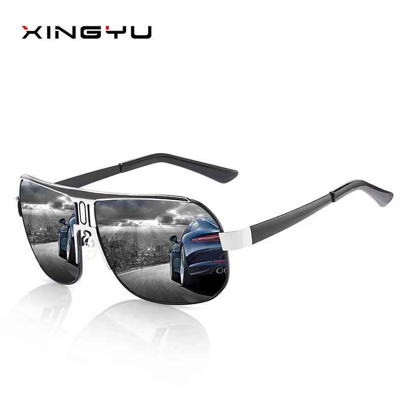 Поляризованные лёгкие солнечные очки мужские серии в градусах синий Модные Винтажные Солнцезащитные очки для улицы поездок люксовый бренд