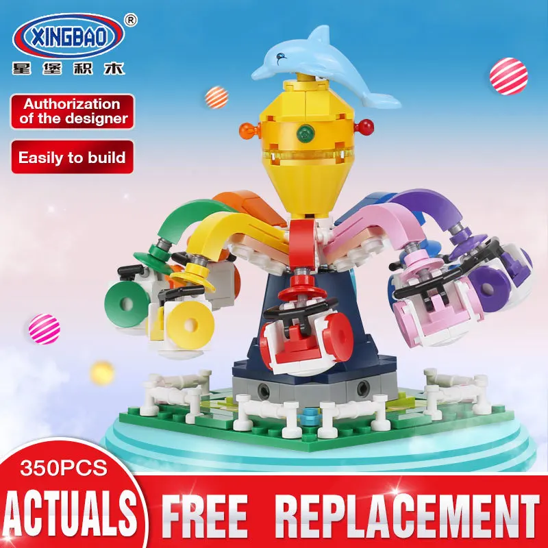 

Xingbao 01108 Funny 350Pcs Colorful World Series The Spinning Octopus Set Building Blocks Bricks Educational Boy Toys Model Gift