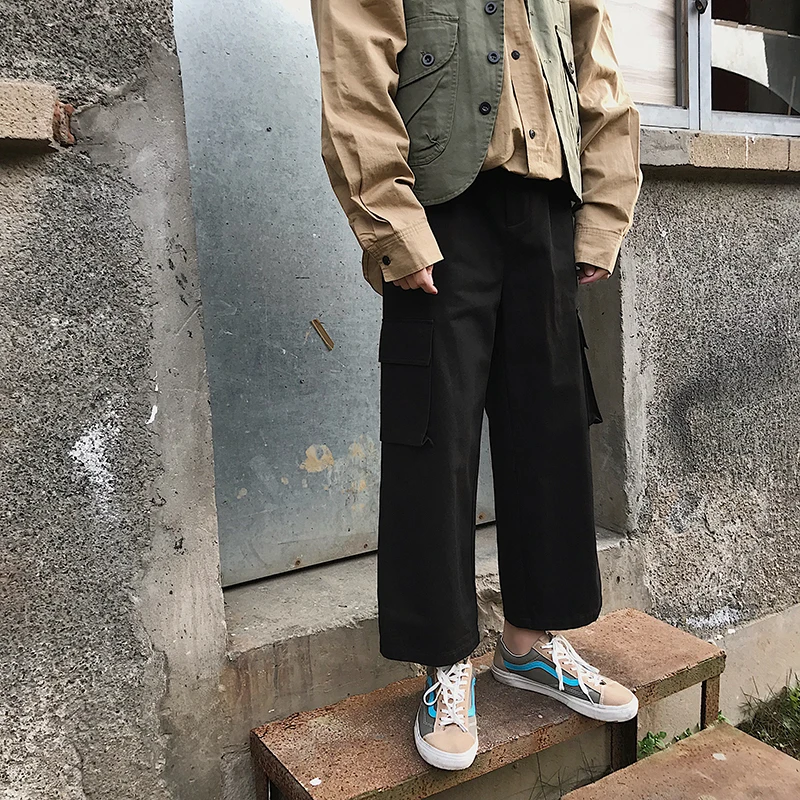 Men's Trousers 19 Spring New Youth Popular Loose Wide Leg Pants Solid Color Straight Pants Handsome Youth Casual Men's Clothing Men's Trousers 19 Spring New Youth Popular Loose Wide Leg Pants Solid Color Straight Pants Handsome Youth Casual Men's Clothing