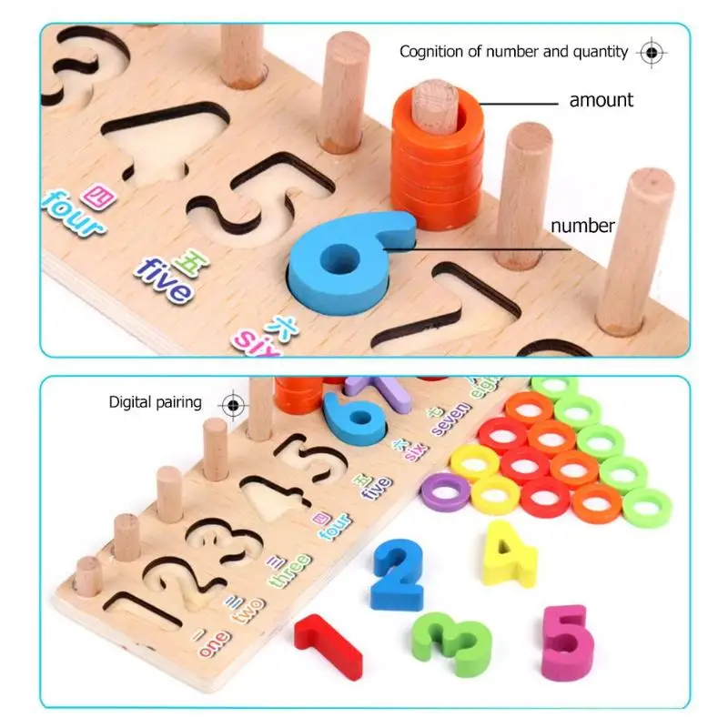  Wooden Montessori Toys Count Numbers Matching Wooden Toy Digital Early Learning Education Teaching  - 32960842485