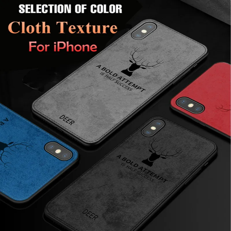 

Vintage Deer Bat Pattern Cloth Phone Case For iPhone X XS MAX XR Shockproof Covers for iphone 7 8 Plus 6 6s Plus Soft Back Case