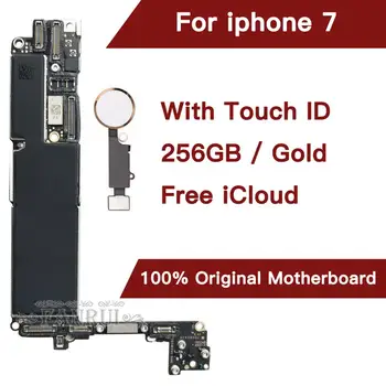

Unlocked main board for iphone 7 4.7inch motherboard, 256GB Gold version without touch ID logic board for iphone7 Mainboard