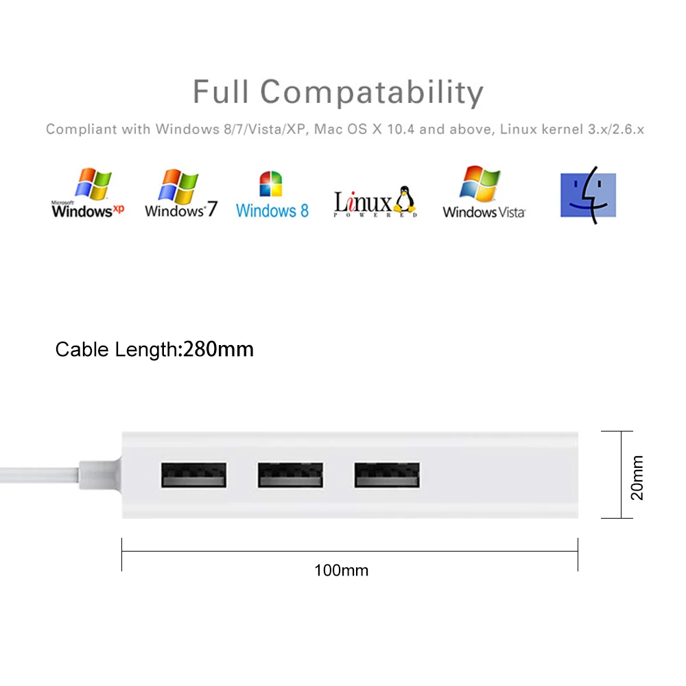 Usb хаб сплиттер с адаптером RJ45 LAN удлинитель сети Ethernet для ноутбука|USB-хабы| |