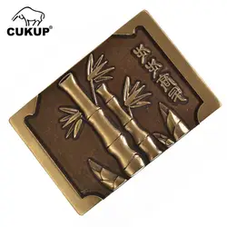 CUKUP Mens New Unique Design Bamboo Pattern Male Chinese Styles Smooth Gold Man Belt Buckles Solid Brass Metal for Men BRK049 CUKUP Mens New Unique Design Bamboo Pattern Male Chinese Styles Smooth Gold Man Belt Buckles Solid Brass Metal for Men BRK049