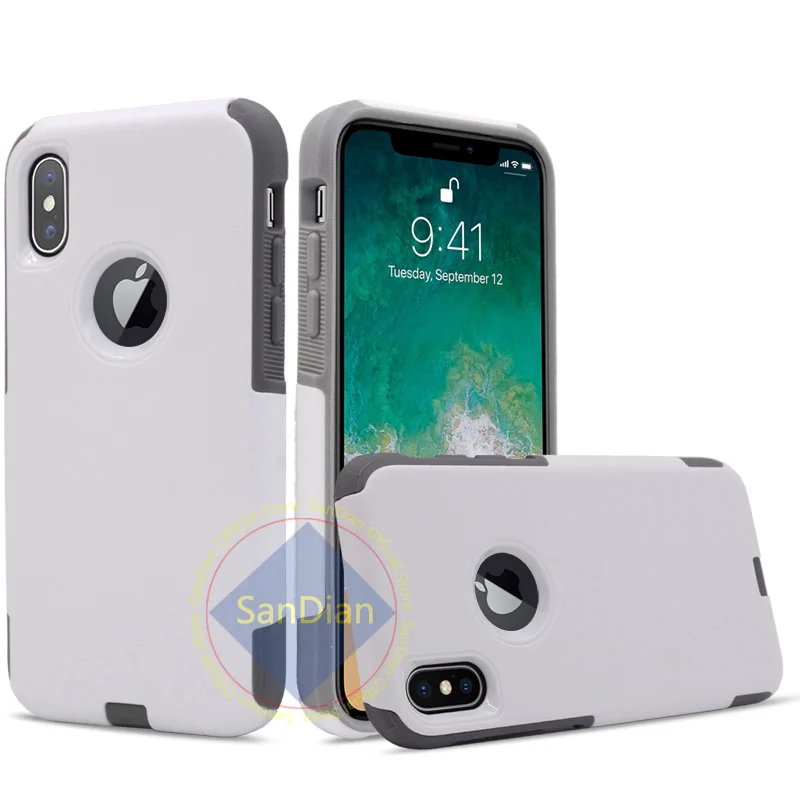 Dual Layer Hybrid Armor Shockproof PC and TPU Combo Protective Cover Case For iPhone 6 7 8 X XR 5 SE PLUS XS MAX Hard Back Shell Dual Layer Hybrid Armor Shockproof PC and TPU Combo Protective Cover Case For iPhone 6 7 8 X XR 5 SE PLUS XS MAX Hard Back Shell