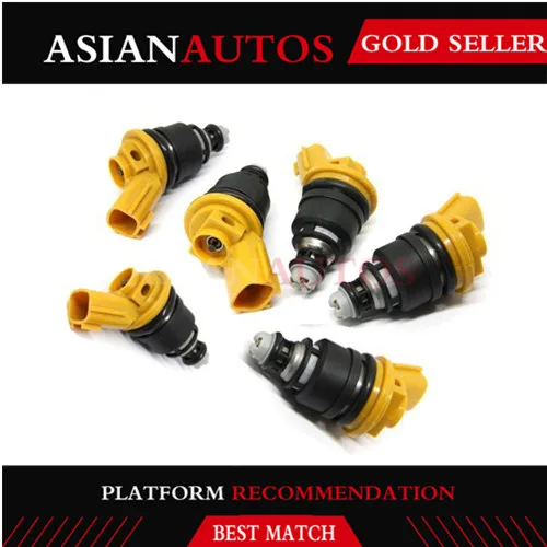 Топливный инжектор 6x 16600 RR543 555cc NozzleFor Nissan Skyline R33 GTS t S2 ECR33 S1 Silvia S14 Fairlady Z32