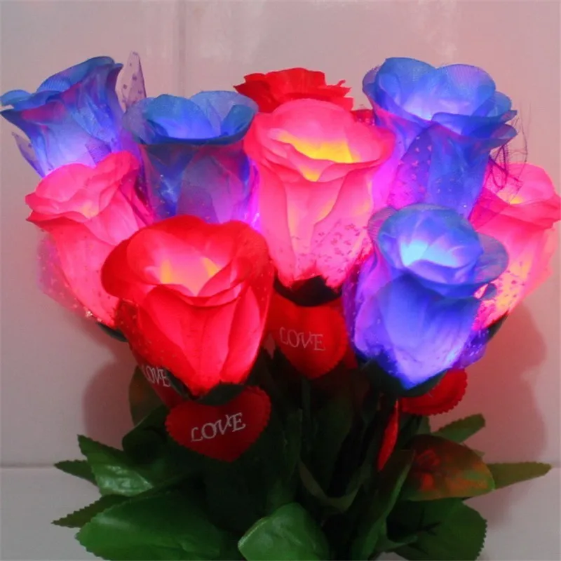 

1 Pcs Romantic Button Battery Power LED Rose Light Home Bar Pary Landscape Flower Night Lamp Lights Decoration Dropshipping Gift