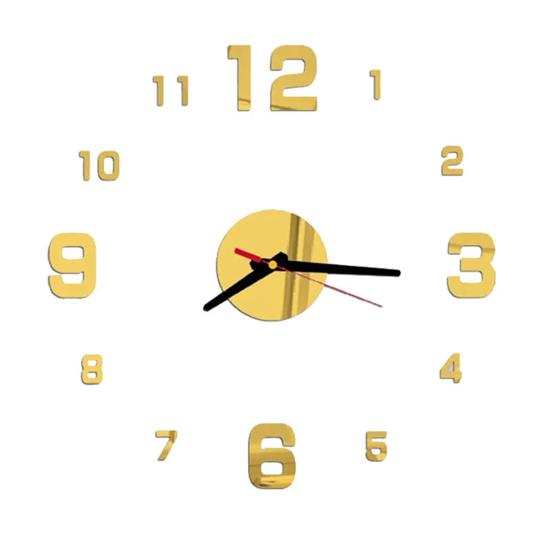 3d Diy Wall Clock New Horloge Acrylic Mirror Stickers Clock Home Decoration Living Room Quartz Clock Easy To Install