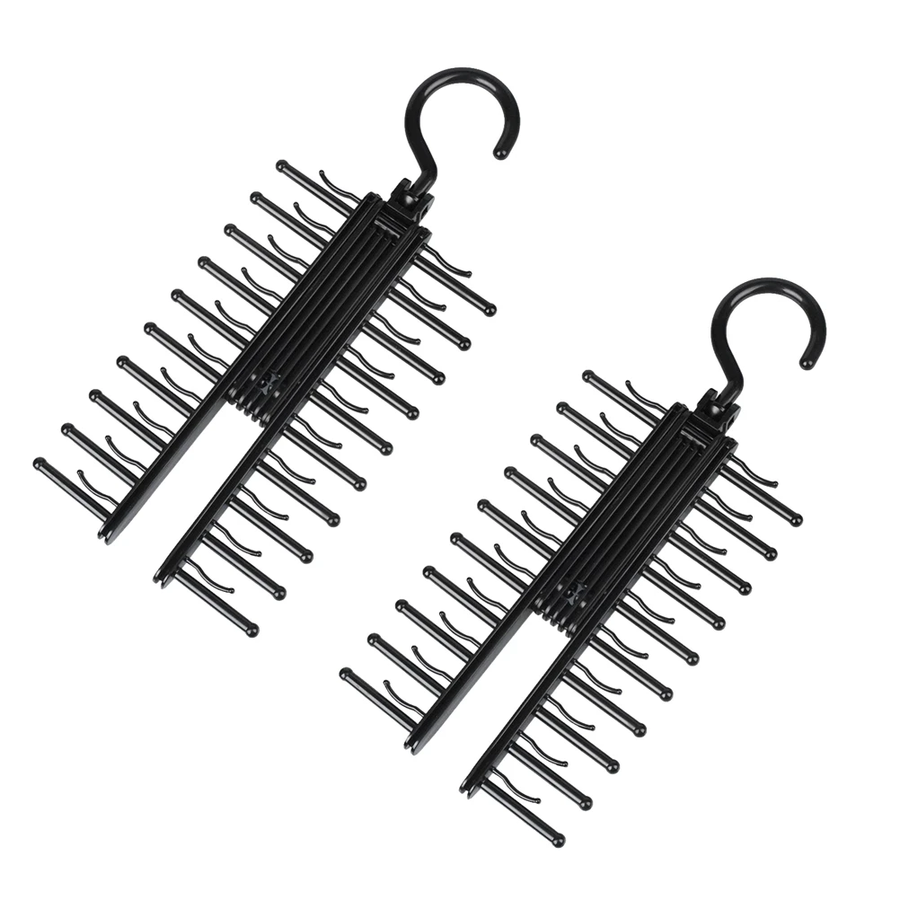 

2 Pcs Tie Hanger Double Sided Numerous Hooks Space Saving Clothes Hanger Scarf Hanger Tie Rack for Socks Ties Belt Organizing