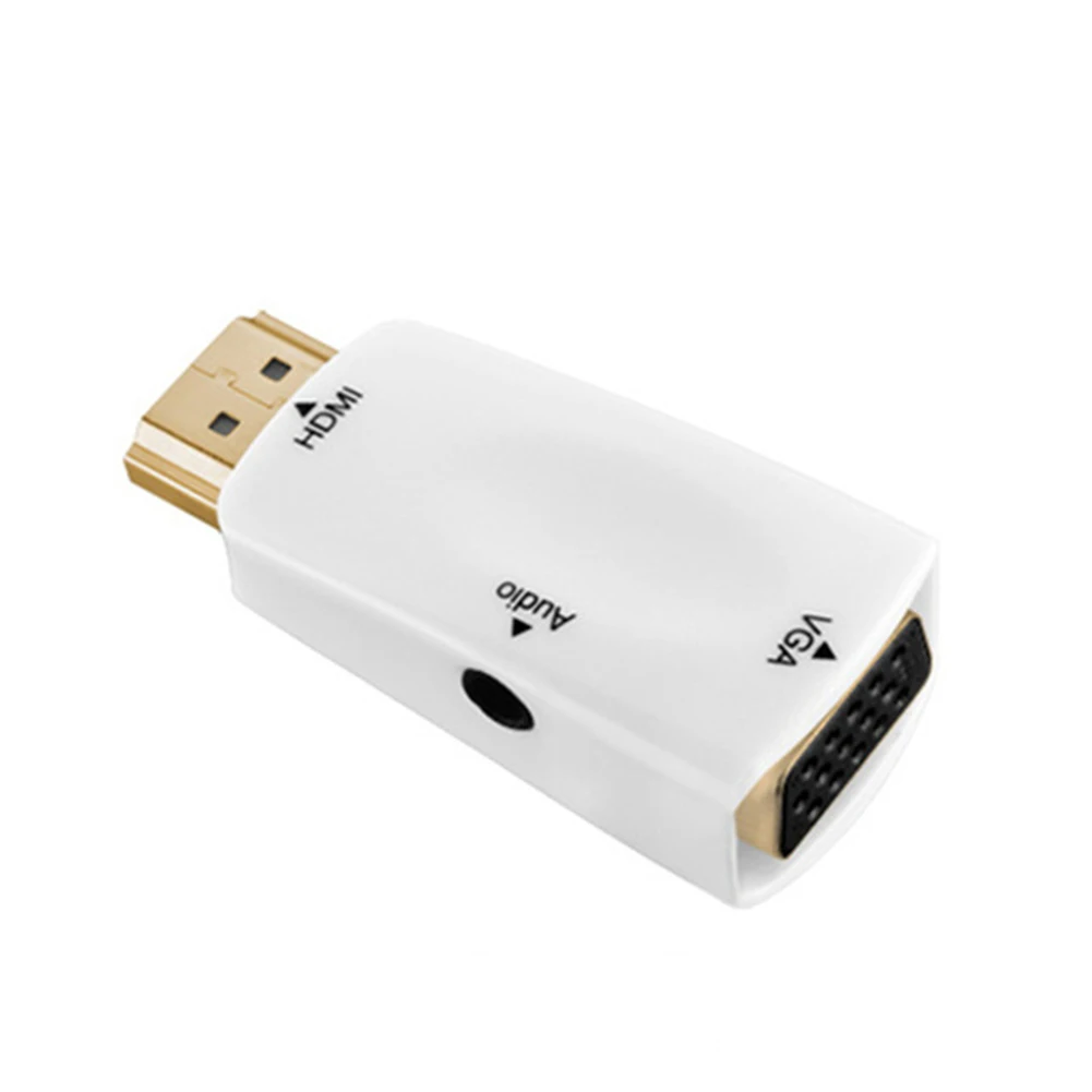 Горячая AMS-1080P HDMI Мужской к VGA Женский адаптер видео конвертер 3,5 мм аудио выход кабель