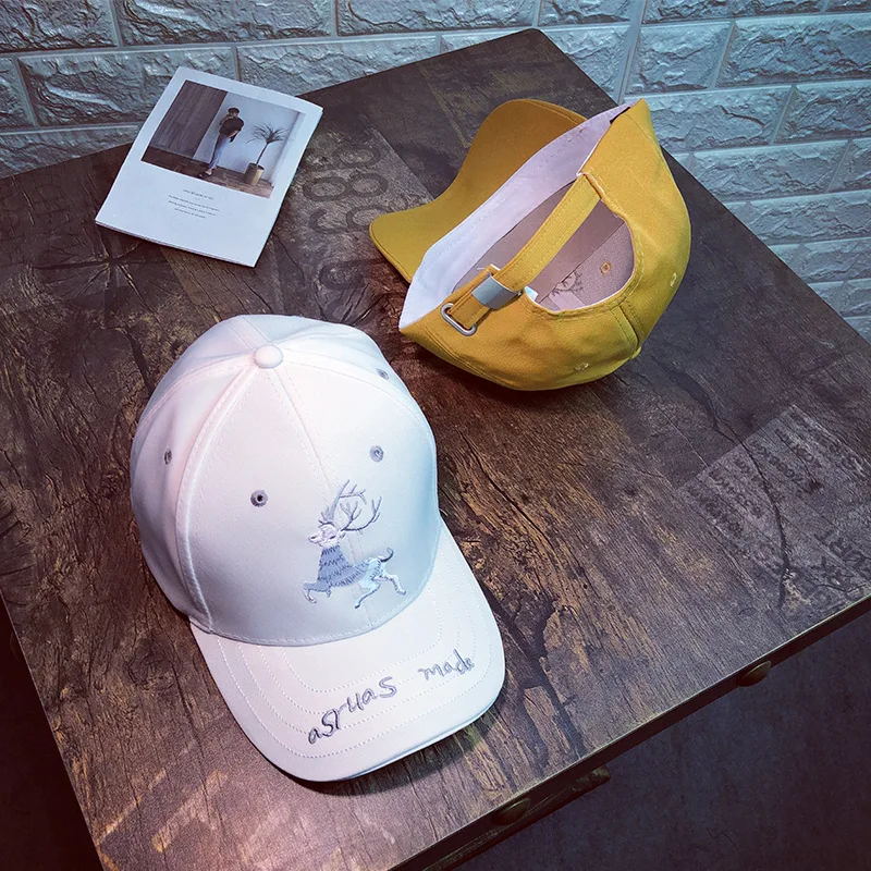 Coreano primavera nueva moda Casual Snapback hombres cabeza de ciervo de algodón bordado gorras de béisbol Hip Hop Beisbols Gorra Cappellis sombreros