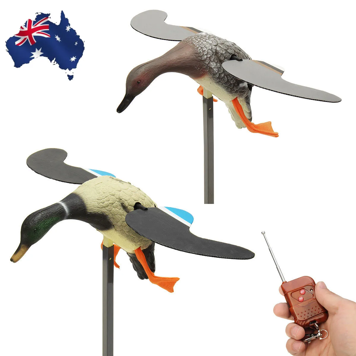 

Plastic Motorized High Quality Hunting Duck Decoy Electric Flying Motorized Duck Decoy With Remote Control Spinning Wings