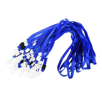 

20 pcs Custom Lanyard ID Badge Card Key Holder Ring Case Pocket Neck Strap Blue