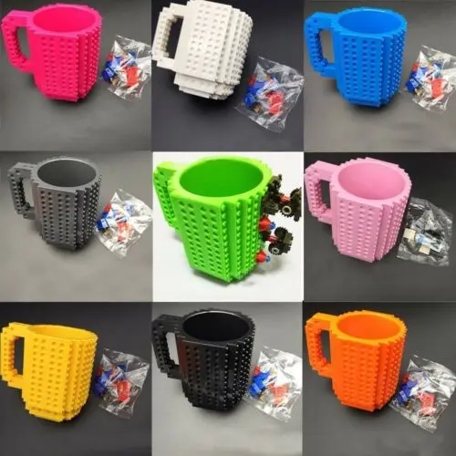 

DIY Creative Puzzle Bricks Mug Build-on Building Blocks Coffee Tea Cup Gift