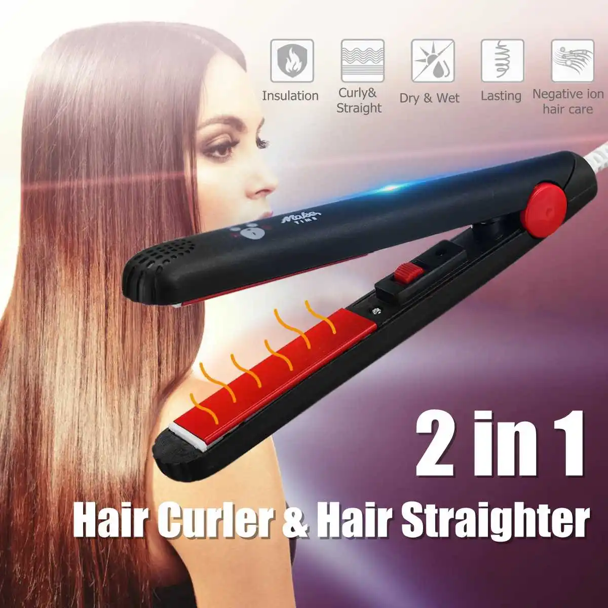 

220V Mini Ceramic Electronic Hair Straightener Curling Iron Chapinha Straightening Corrugated Irons Hair Crimper Styling Tools