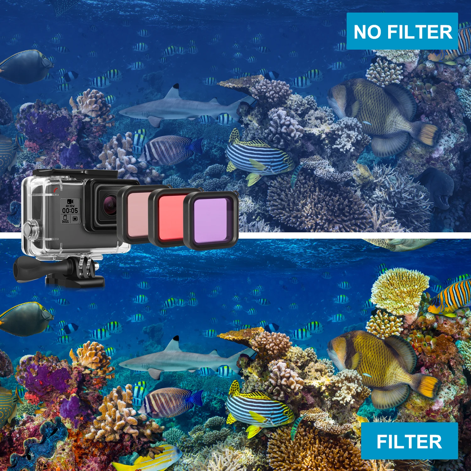 Водонепроницаемый чехол крупным планом макро набор аксессуаров для GoPro Hero 7 Black/HD