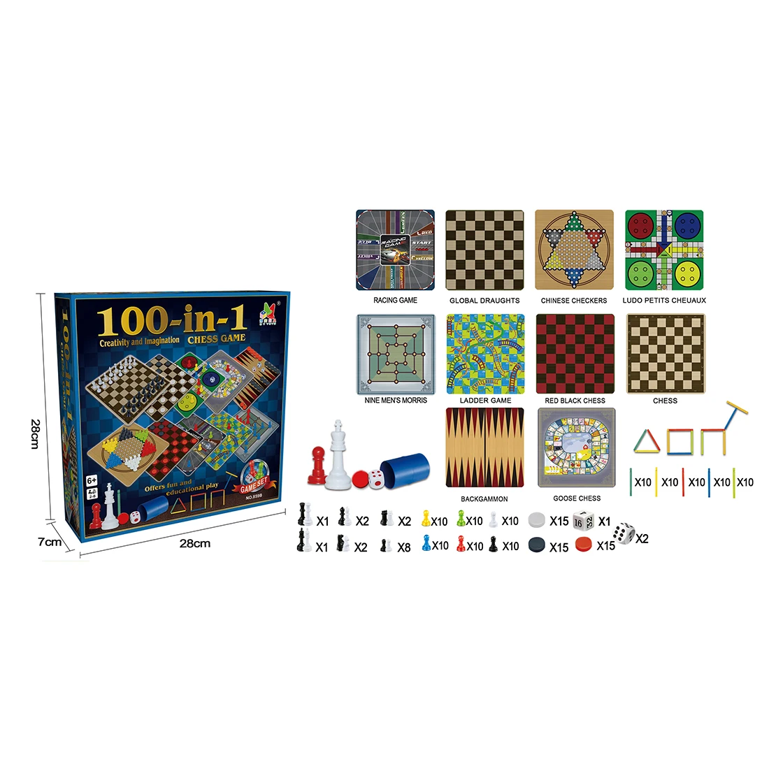 100 в 1 Детская шахматная игра настольная игра игрушка набор для обучения и обучения детей-NO.859B