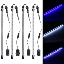 62 см водонепроницаемый Светодиодный светильник для аквариума s светильник для аквариума синий/белый Погружной подводный светильник с зажимом для аквариума EU/US/UK/AU