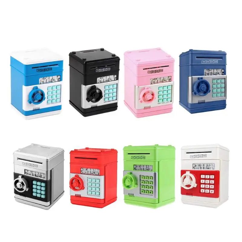 Electronic Colored Bank ATM Password Money Box Cash Coins Saving Box