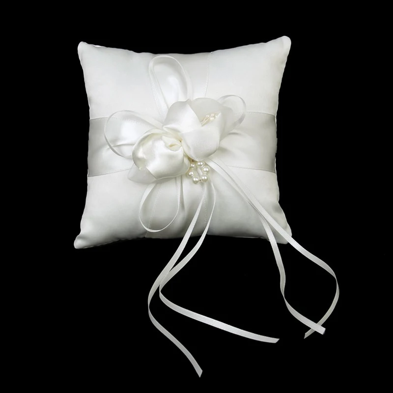

Fashion -Wedding Ring Holder Pillow Stain Flower Rings Bearer Cushion Decoration