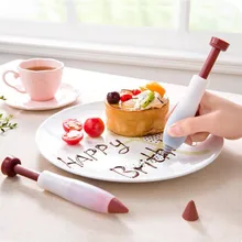 Stylo de décoration pour gâteaux et desserts, 1 pièce, pour pâtisserie, Biscuit, pain, salade, outils de décoration, outil de Dessert, chocolat, confiture, stylo d'écriture