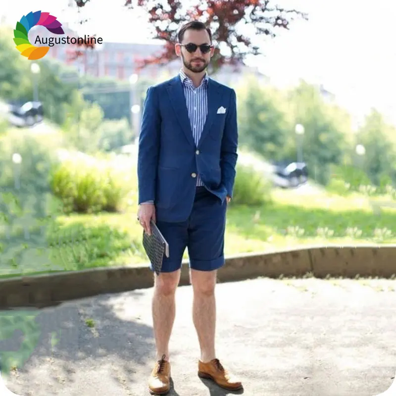 ショートパンツ夏のビーチピンクの男性が結婚式新郎タキシード