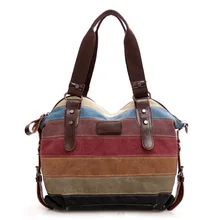 

2018 New Women Vintage Zipper Brand Canvas Casual Totes Ladies Retro Oversize College Shoulder Crossbody Hit The Color Handbags