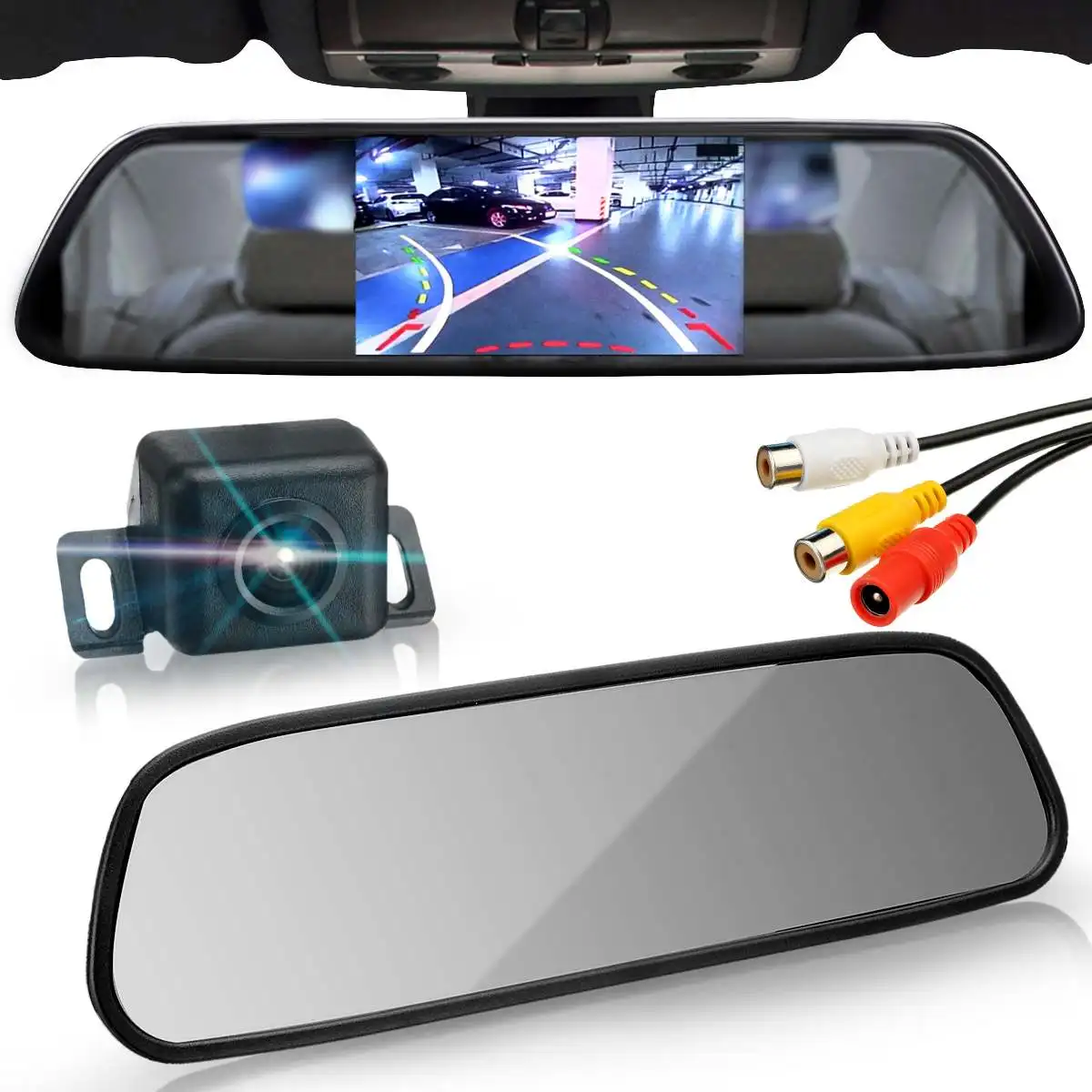 

Car Rear View Kits 4.3" LCD Mirror Monitor + Wireless HD LED Reversing Camera