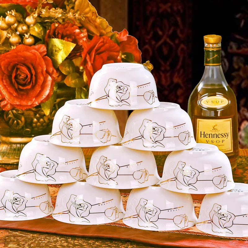 

Country Package Postal 10 Individual Dress Jindezhen Bone China Steamed Rice Bowl 4.5 Inch Household The Dishes Tableware